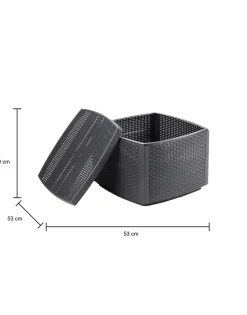 Tavolino da esterno Akane, 53x53h40 cm,<Dmora Cheap