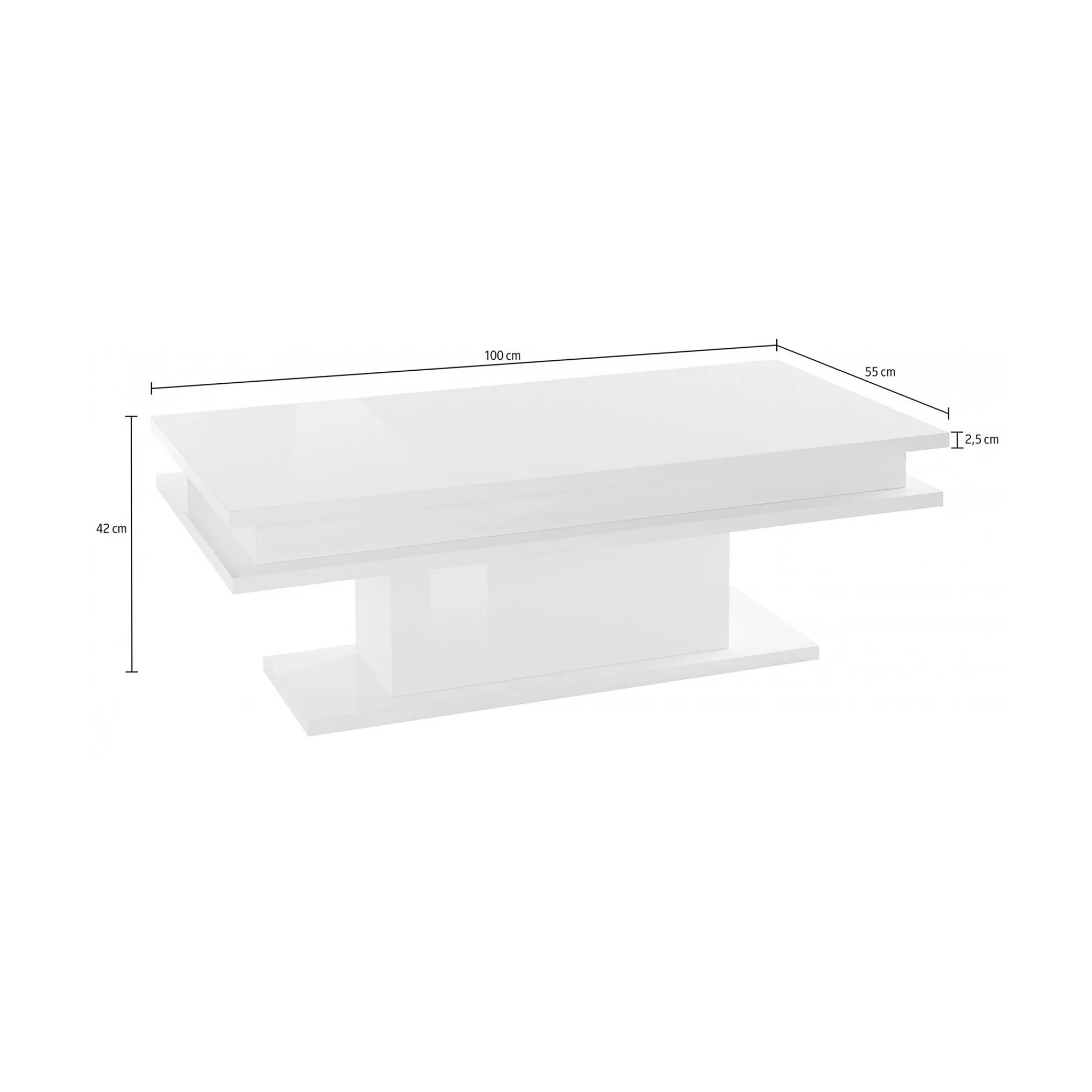 Tavolino da salotto Aboronzi, cm 100x55h42,<Dmora Best