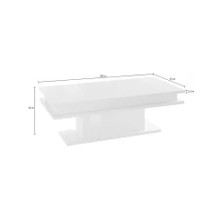 Tavolino da salotto Aboronzi, cm 100x55h42, con luce LED<Dmora Sale