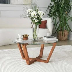 Tavolino da salotto Agatha, 75x75h35 cm,<Dmora New