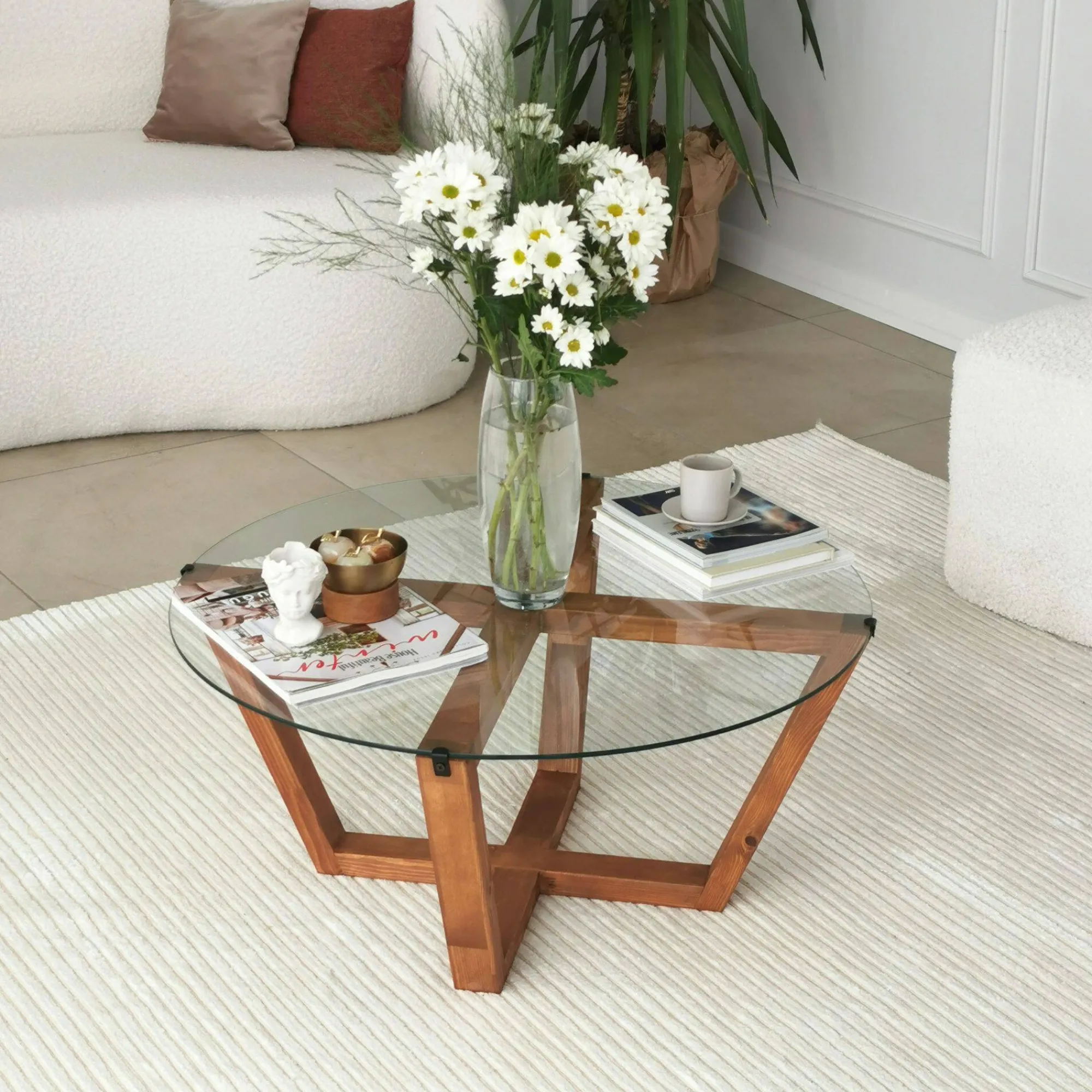 Tavolino da salotto Agatha, 75x75h35 cm,<Dmora New