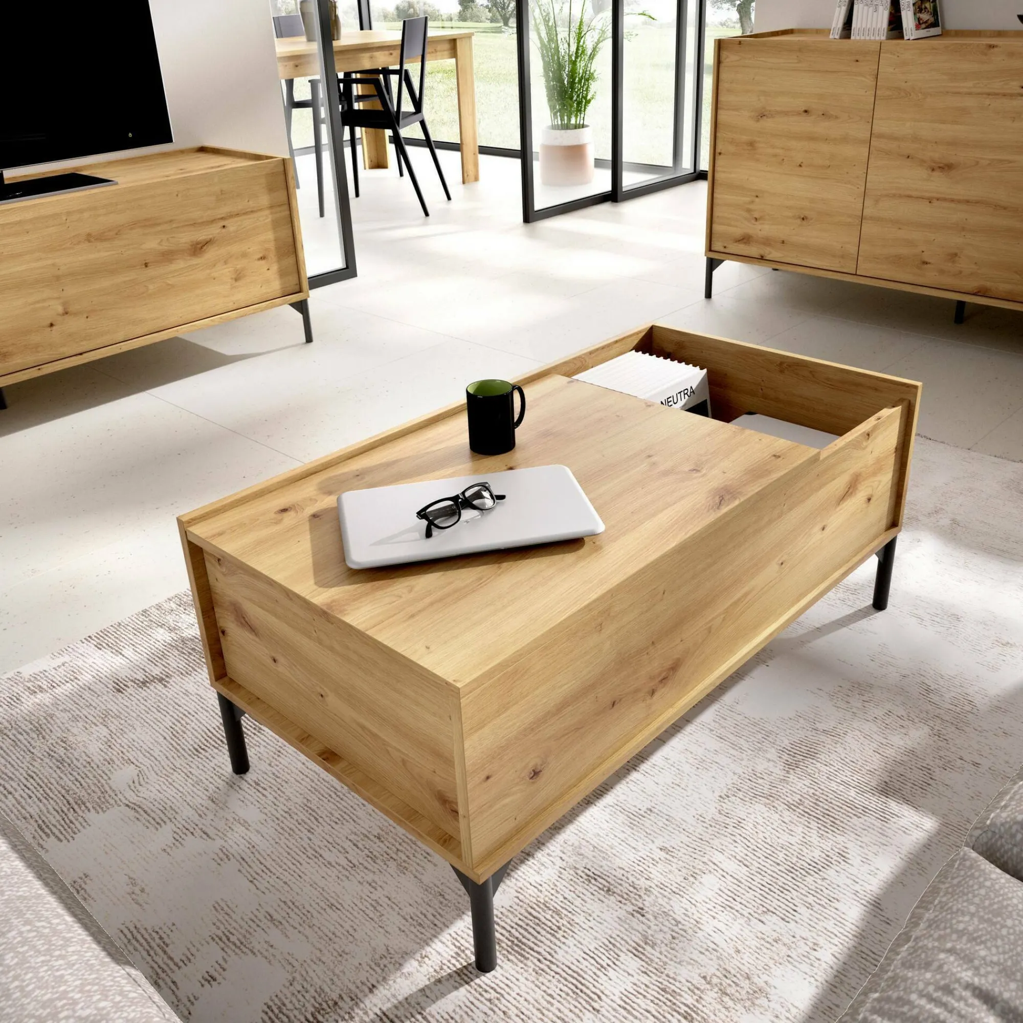 Tavolino da salotto Alexius, 99x60h41 cm,<Dmora Fashion