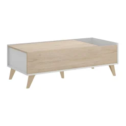 Tavolino da salotto Alexius, 99x60h41 cm, Rovere e Bianco<Dmora Store