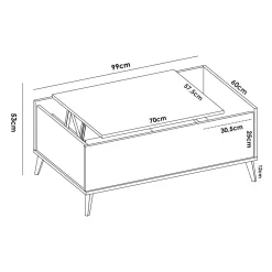 Tavolino da salotto Alexius, 99x60 h41 cm,<Dmora Store