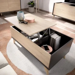 Tavolino da salotto Alexius, 99x60h41 cm, Antracite e Rovere<Dmora Cheap
