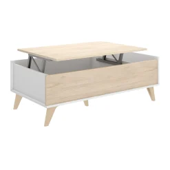 Tavolino da salotto Alexius, 99x60h41 cm, Rovere e Bianco<Dmora Store