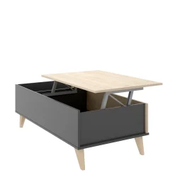Tavolino da salotto Alexius, 99x60h41 cm, Antracite e Rovere<Dmora Cheap