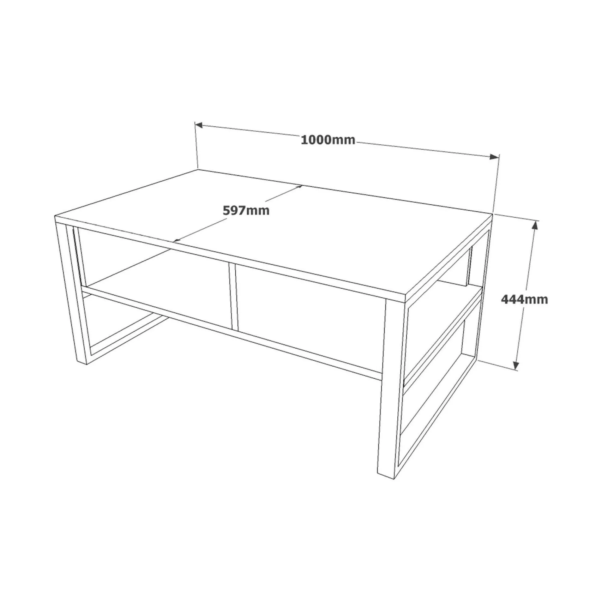 Tavolino da salotto Alfonsa, 100x60h44 cm,<Dmora Best