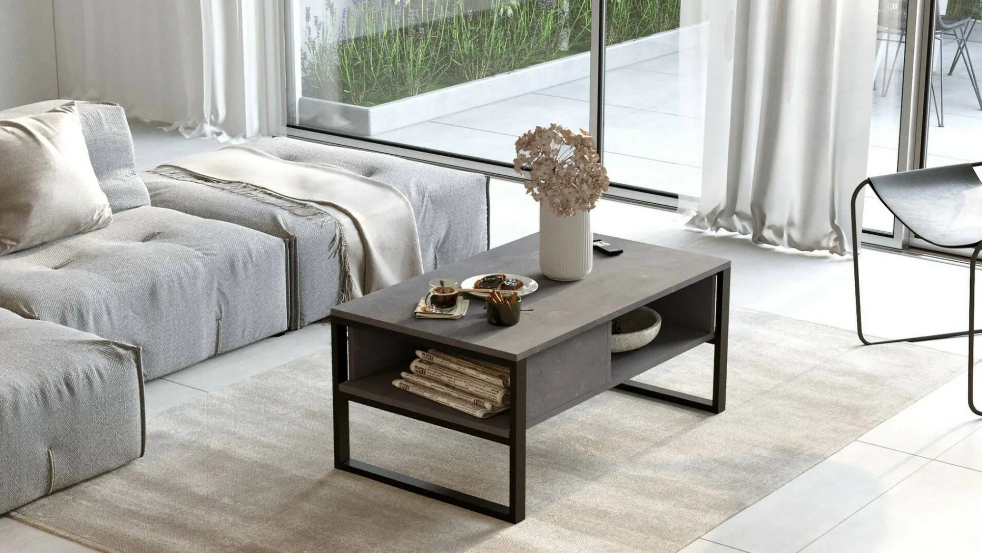 Tavolino da salotto Alfonsa, 100x60h44 cm,<Dmora Best