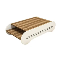 Tavolino da salotto Anz, 120x64h30 cm, Noce e Bianco<Dmora Outlet