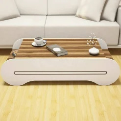Tavolino da salotto Anz, 120x64h30 cm, Noce e Bianco<Dmora Outlet