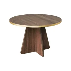 Tavolino da salotto Armanda, 60x60h40 cm, Oro e Noce<Dmora Online