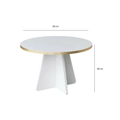Tavolino da salotto Armanda, 60x60h40 cm, Oro e Bianco<Dmora Store