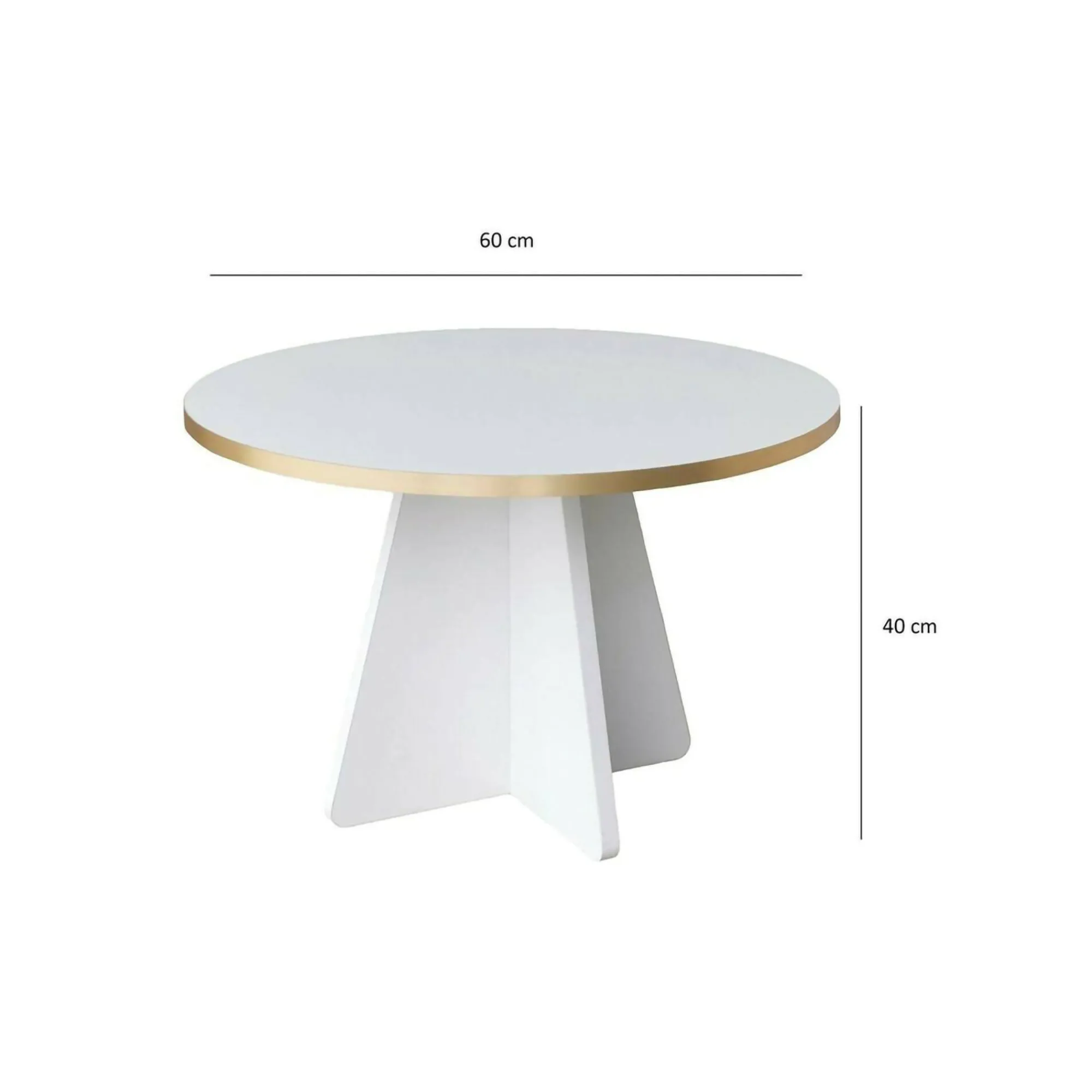 Tavolino da salotto Armanda, 60x60h40 cm, Oro e Bianco<Dmora Store