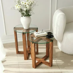 Tavolino da salotto Arzana, 40x40h50 cm,<Dmora Discount