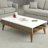 Tavolino da salotto Atrani, 105x60h35 cm, Noce e Bianco<Dmora Outlet