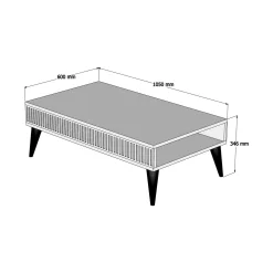 Tavolino da salotto Atrani, 105x60h35 cm, Noce e Bianco<Dmora Outlet