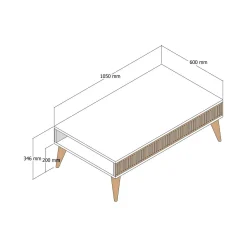 Tavolino da salotto Atrani, 105x60h35 cm, Noce e Antracite<Dmora New