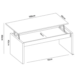 Tavolino da salotto Audi, 102x50h43 cm,<Dmora Cheap