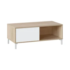 Tavolino da salotto Axinia, 100x50h40 cm, Rovere e Bianco<Dmora New