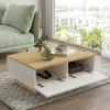 Tavolino da salotto Ay, 90x60h32 cm, Quercia e Bianco<Dmora Cheap