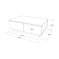 Tavolino da salotto Ay, 90x60h32 cm, Argento e Antracite<Dmora Best