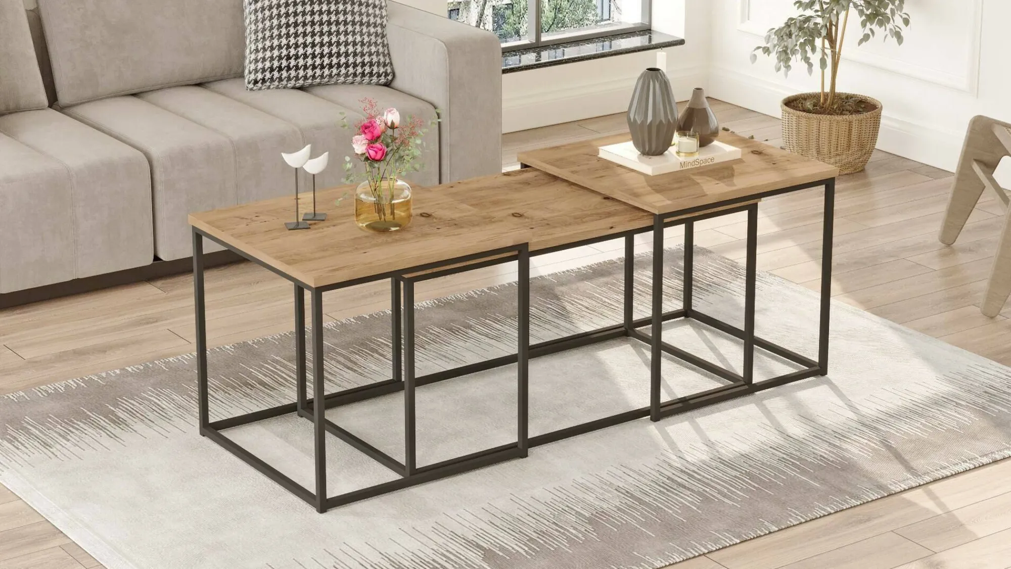 Tavolino da salotto Azele, 190x50h48 cm,<Dmora Cheap