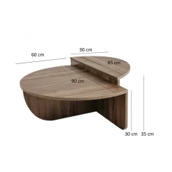 Tavolino da salotto Azim, 90x90h35 cm,<Dmora Cheap