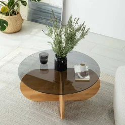Tavolino da salotto Bagolino, 75x75h35 cm,<Dmora New