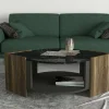 Tavolino da salotto Baone, 75x75h40 cm, Noce e Nero<Dmora Discount