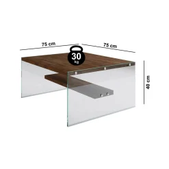 Tavolino da salotto Barcis, 75x75h40 cm,<Dmora Outlet