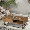 Tavolino da salotto Bard, 120x60h43 cm, Noce e Nero<Dmora Flash Sale
