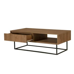Tavolino da salotto Bard, 120x60h43 cm, Noce e Nero<Dmora Flash Sale