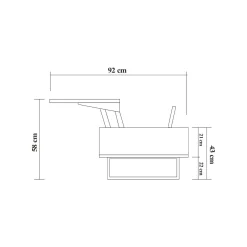 Tavolino da salotto Barghe, 120x60h43 cm, Noce e Nero<Dmora Cheap