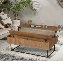Tavolino da salotto Barghe, 120x60h43 cm, Noce e Nero<Dmora Cheap