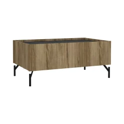 Tavolino da salotto Bijli, 60x100 h43 cm, Quercia e Nero<Dmora Shop
