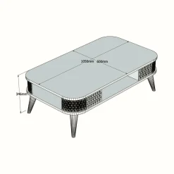 Tavolino da salotto Cigno, 105x60h35 cm,<Dmora Clearance