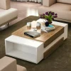 Tavolino da salotto Corineo, 110x57h31 cm, Bianco e Noce<Dmora Discount