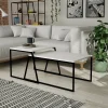 Tavolino da salotto Dbassin, 88x50 h38 cm, Bianco e Nero<Dmora Shop