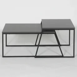 Tavolino da salotto Dbassin, 88x50 h38 cm, Antracite e Nero<Dmora Clearance