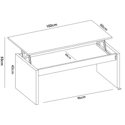 Tavolino da salotto Dburgi, 102x50h43 cm,<Dmora Shop