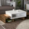 Tavolino da salotto Ddanielledesm, 103x60 h39 cm, Bianco e Noce<Dmora Sale