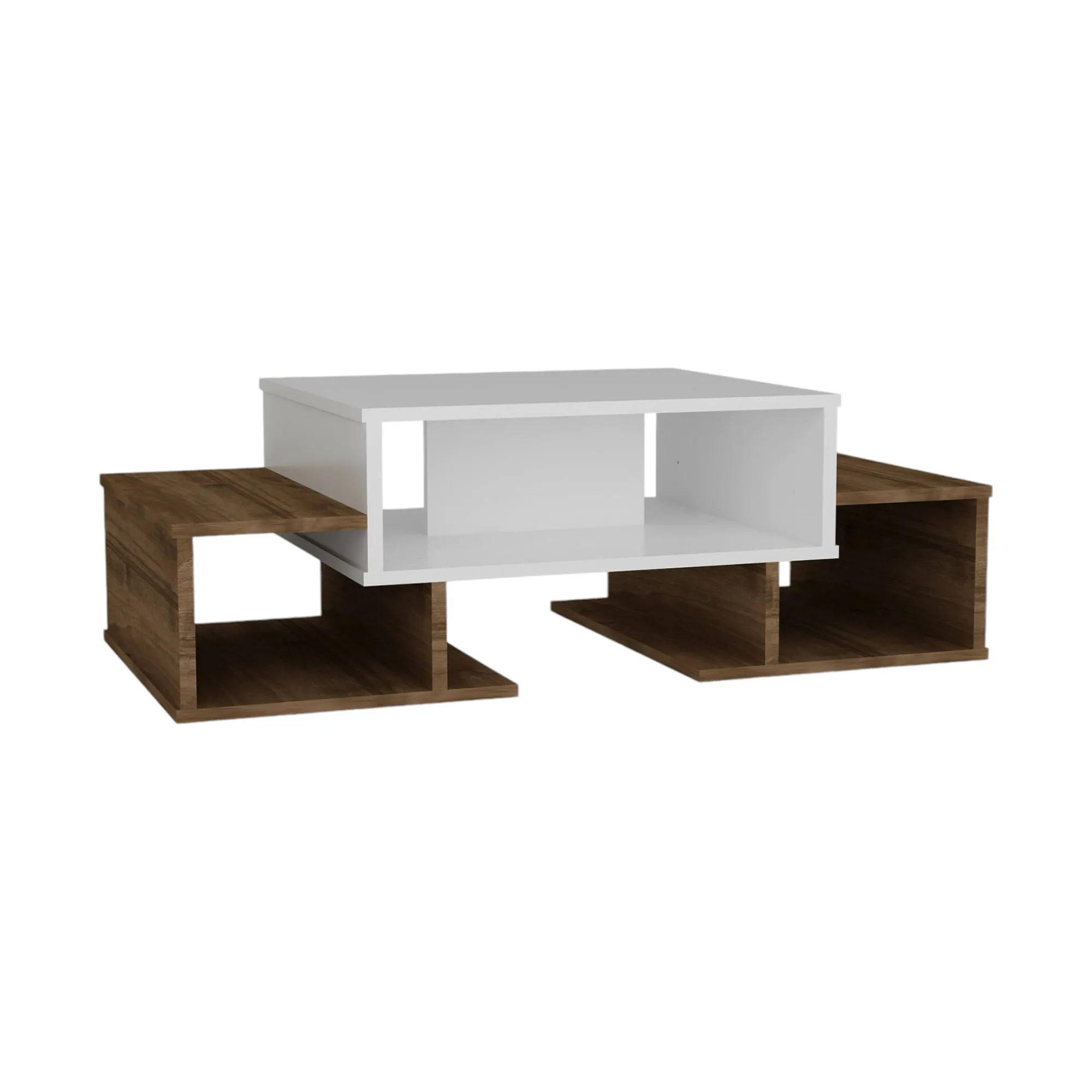 Tavolino da salotto Ddanielledesm, 103x60 h39 cm, Bianco e Noce<Dmora Sale