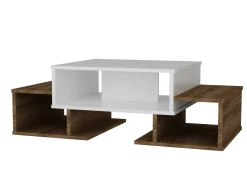Tavolino da salotto Ddanielledesm, 103x60 h39 cm, Bianco e Noce<Dmora Sale