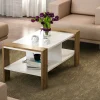 Tavolino da salotto Dkamensek-Pahi, 90x60 h42 cm, Bianco e Noce<Dmora Fashion