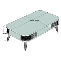 Tavolino da salotto Dkeramitsi, 105x60 h35 cm,<Dmora Store