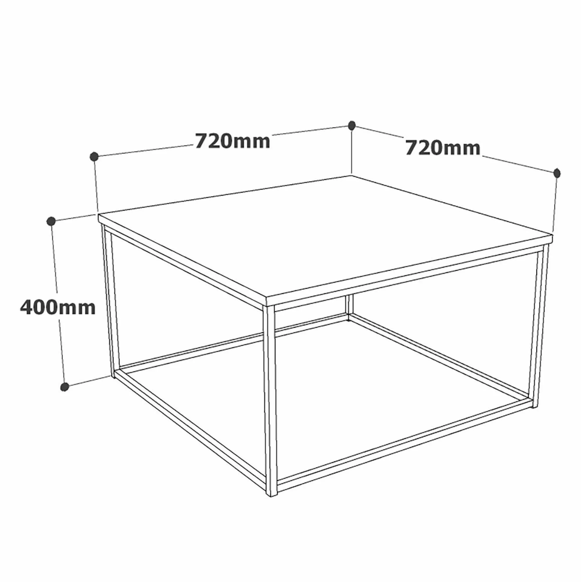 Tavolino da salotto Dkristianse, 72x72 h40 cm,<Dmora Store