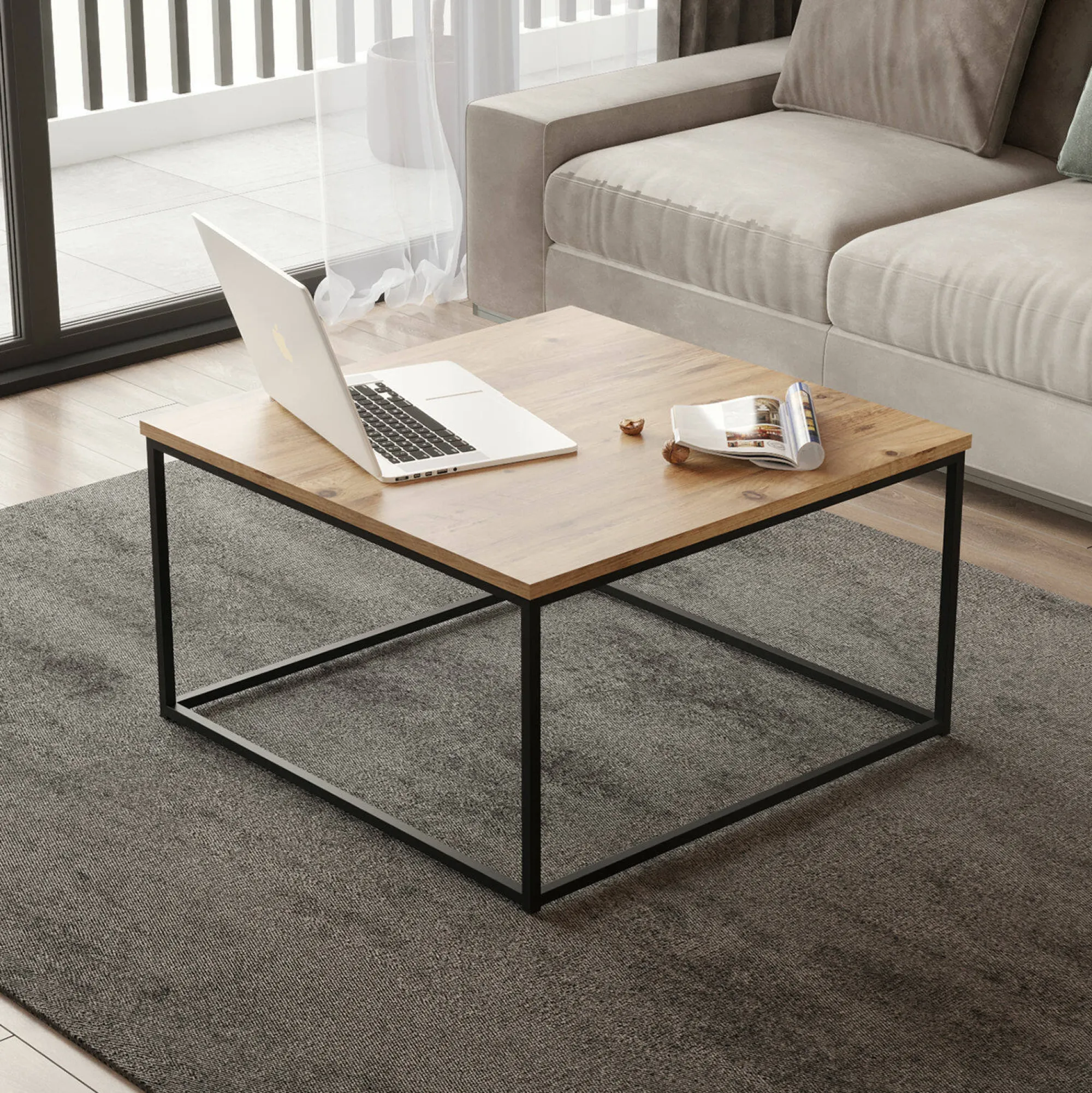 Tavolino da salotto Dkristianse, 72x72 h40 cm,<Dmora Store