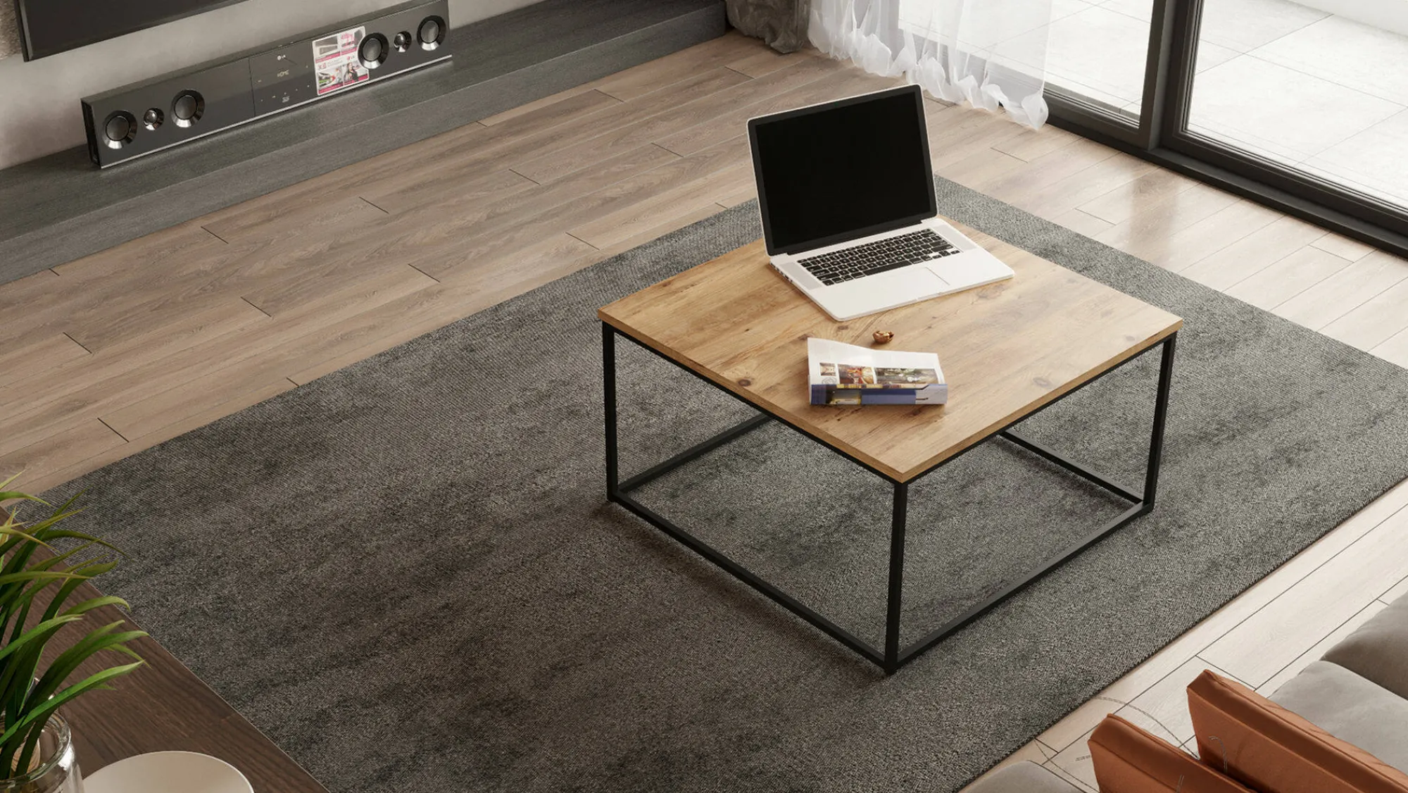 Tavolino da salotto Dkristianse, 72x72 h40 cm,<Dmora Store