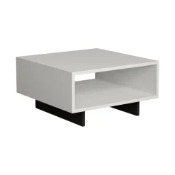 Tavolino da salotto Dlucchett, 60x60 h32 cm, Bianco e Antracite<Dmora Sale